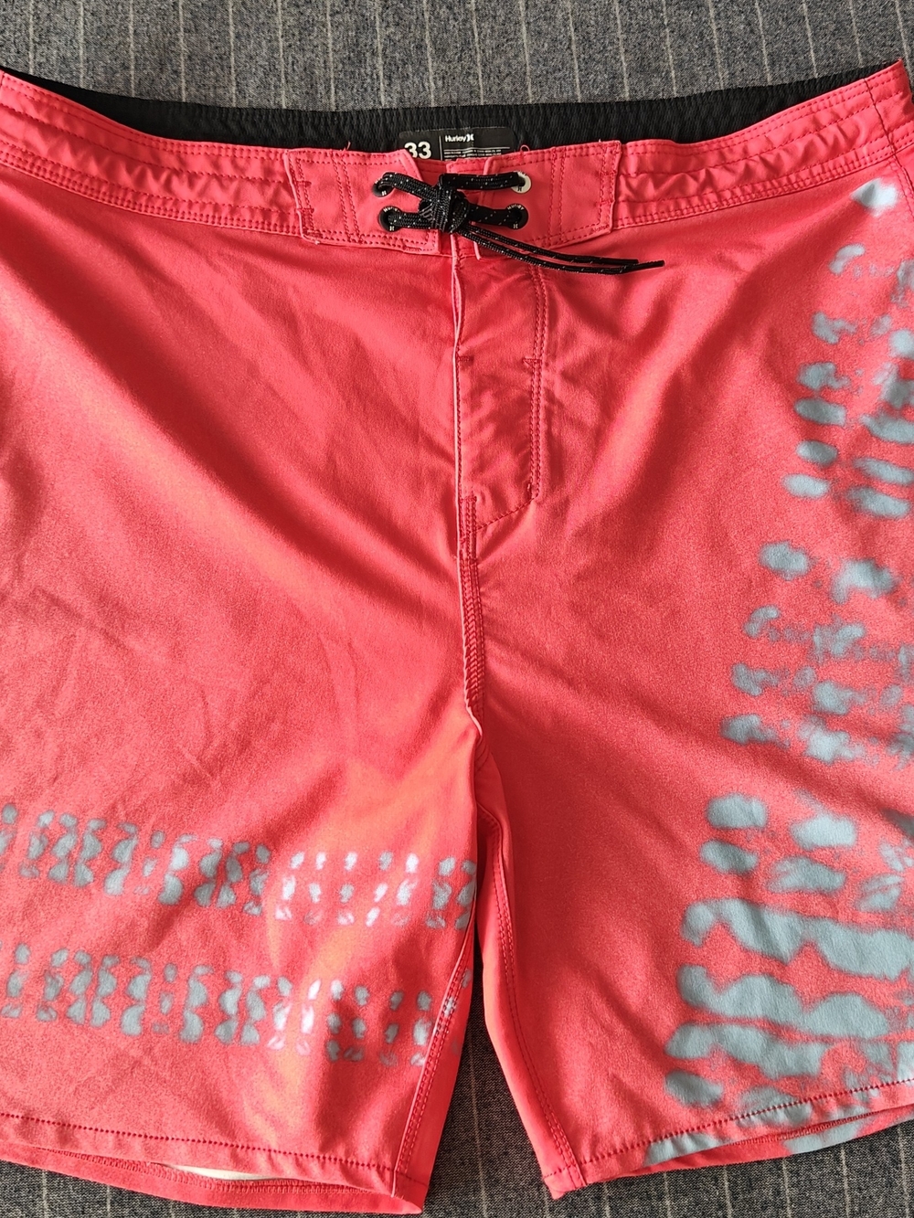 HURLEY Phantom Block Party 2.0 Board Shorts sz 33 Bright Pink Blue Swimwear